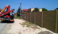 Betónový plot štiepaný kameň GRC pieskový  200x50x4